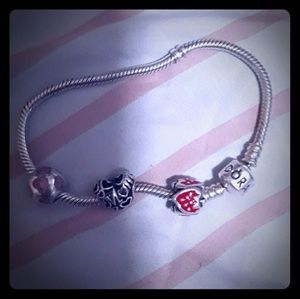 Pandora bracelet with charms